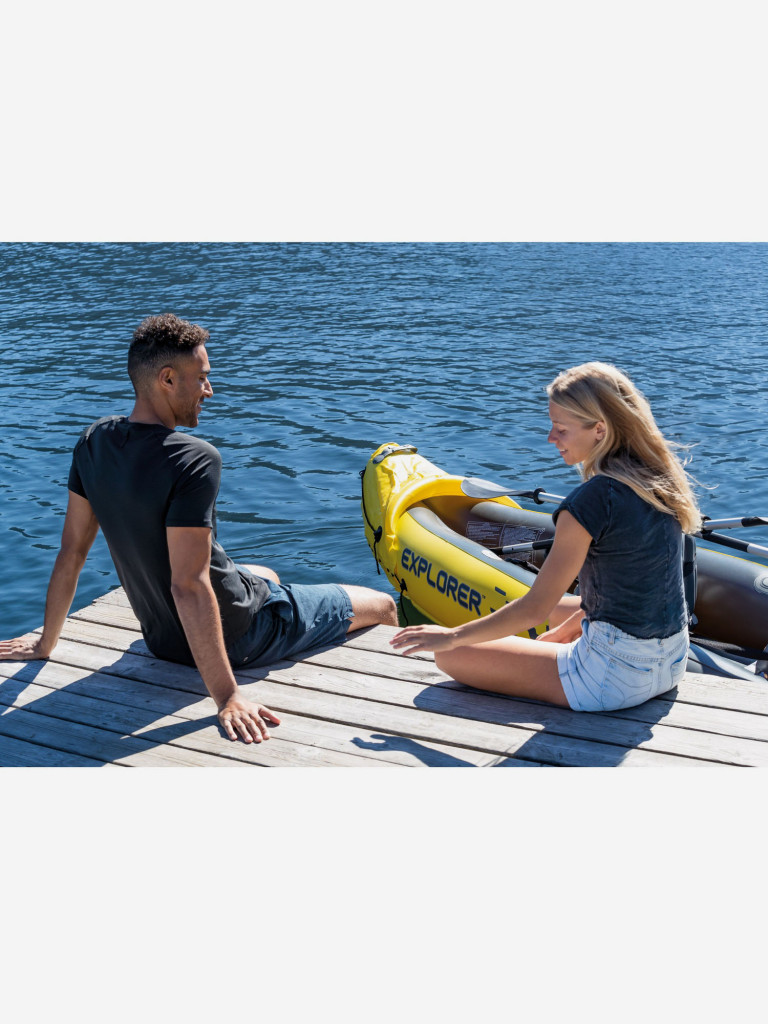 Лодка надувная Intex 68307 Explorer K2 Kayak, 2-местная, насос, алюминиевые весла
