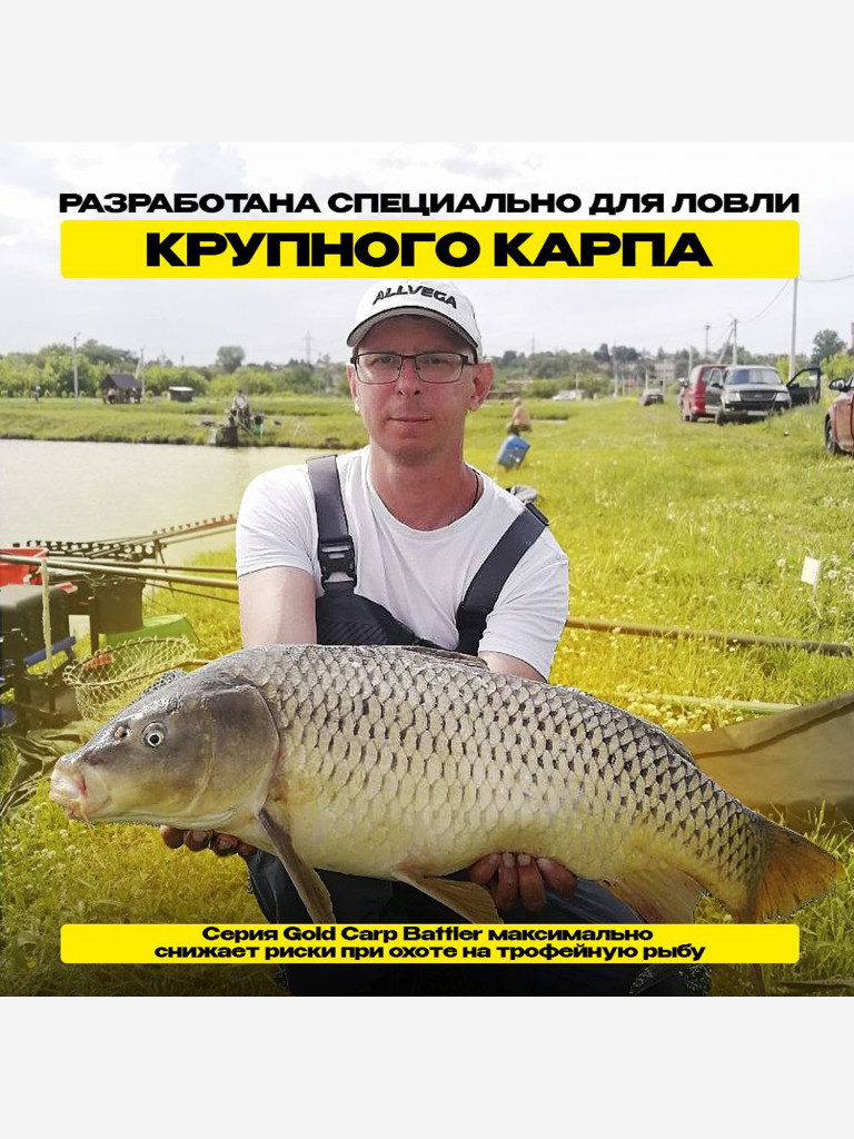 Леска для ловли карпа ALLVEGA "Gold Carp Battler" 150м 0,30мм (11,35кг) коричневая, тонущая