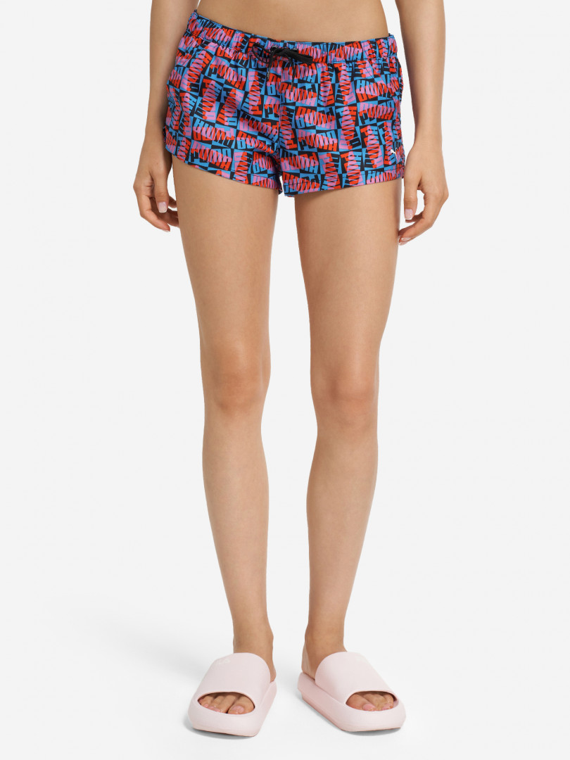 фото Шорты плавательные женские puma block logo shorts, мультицвет