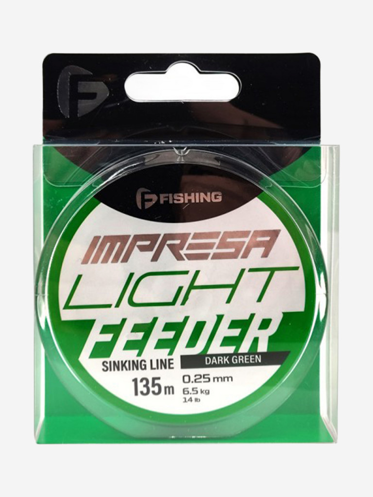 Леска Impresa Light Feeder Dark Green F-FISHING 135м 0,25мм 6,5кг/14lb