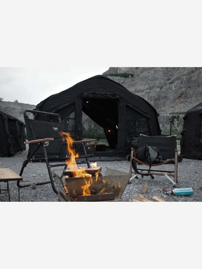 Надувная палатка Coody 17.28 Pro Black, 17.2 м², 4–6 человек, 2 входа, дымоход