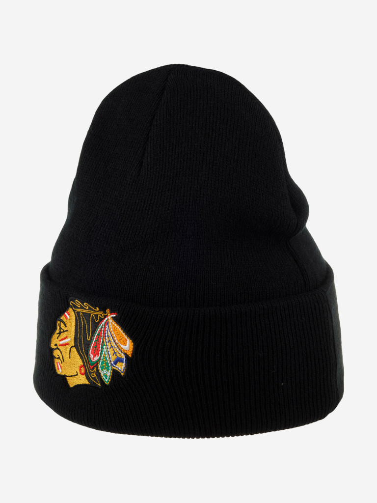 Шапка с отворотом MITCHELL NESS EU175-TEAMTALK-BLK Chicago Blackhawks NHL