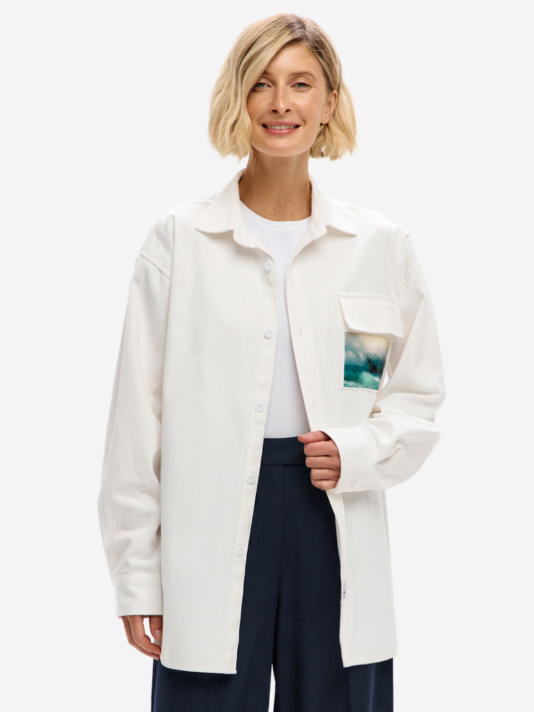 Рубашка хлопковая белая Kefirmaykifer