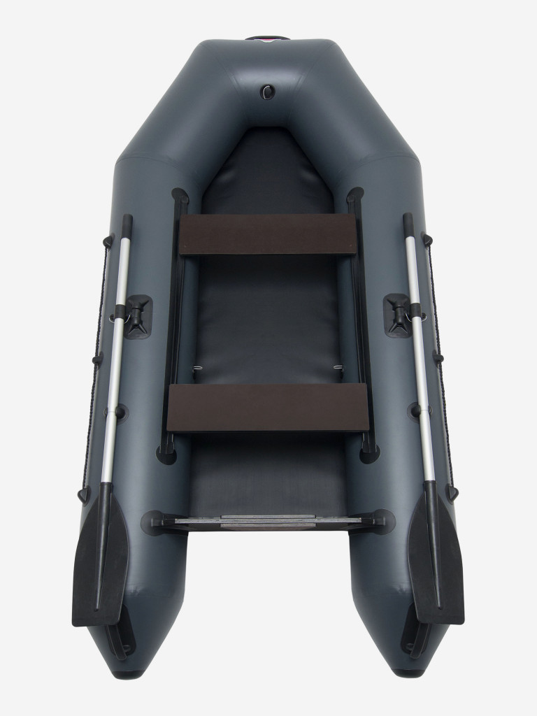 Лодка ПВХ надувная под мотор Yukona 280 TLЛЮКС двухместная с жестким дном. серая