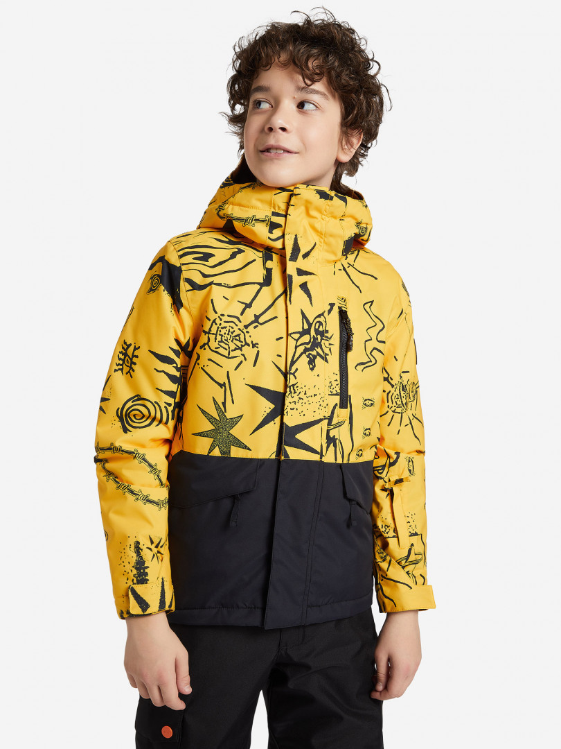 фото Куртка утепленная для мальчиков quiksilver mission printed block youth, желтый