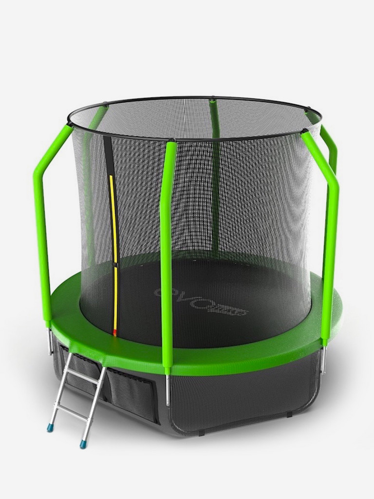 Батут каркасный EVO JUMP Cosmo 8ft зеленый + нижняя защитная сеть, диаметр 244 см