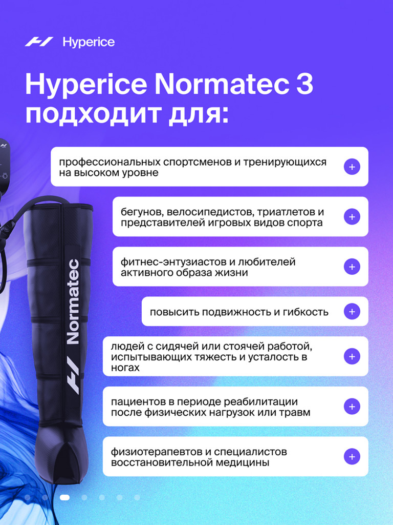Аппарат для прессотерапии и лимфодренажа и прессотерапии для ног Hyperice, Normatec 3