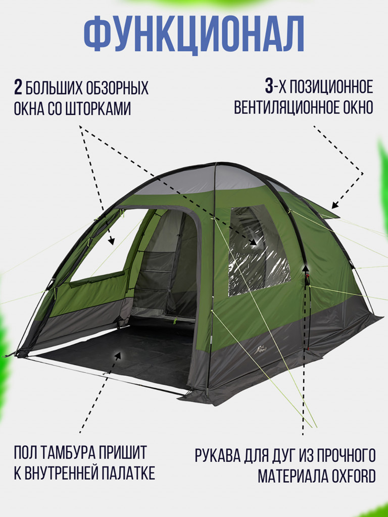 Четырехместная кемпинговая палатка Trek Planet Verona 4