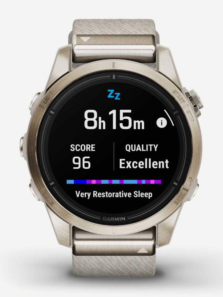 Спортивные часы Garmin EPIX PRO (Gen 2) Sapphire Edition 42 мм, золотистый корпус с нейлоновым ремешком сливочного цвета