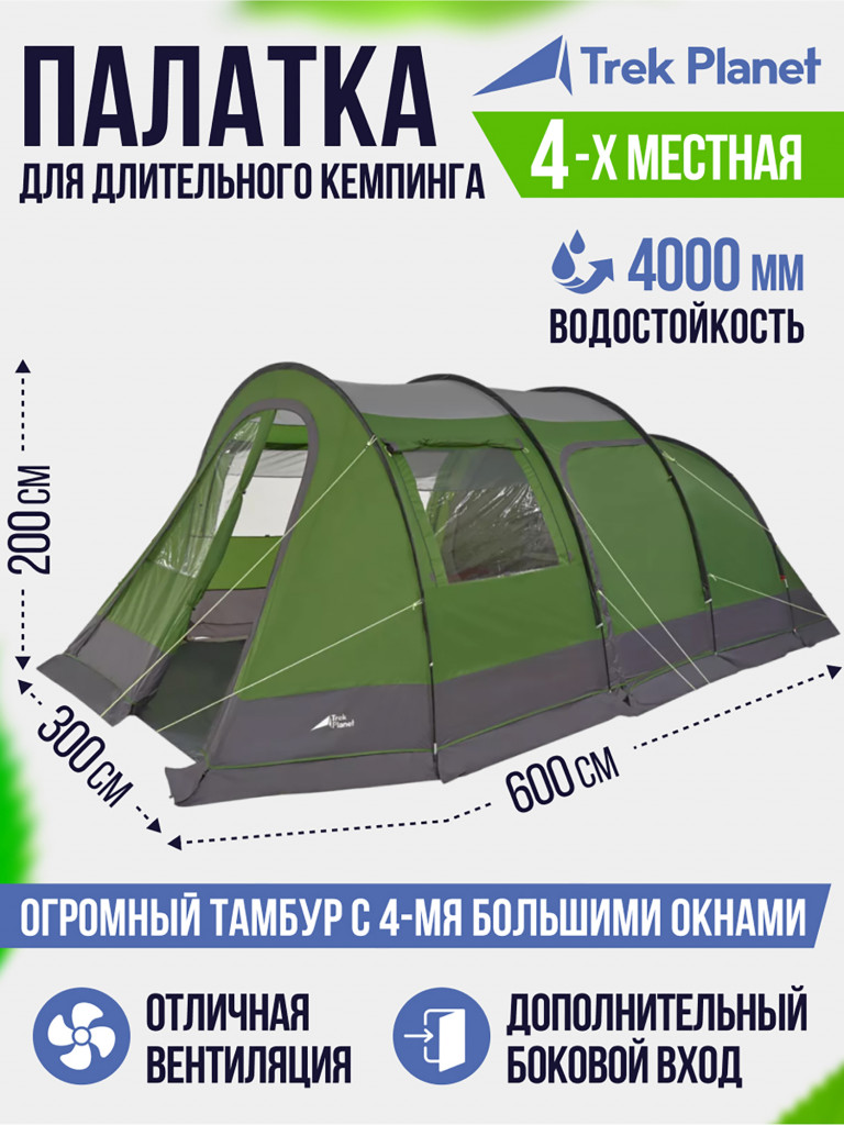 Четырехместная кемпинговая палатка Trek Planet Vario Nexo 4