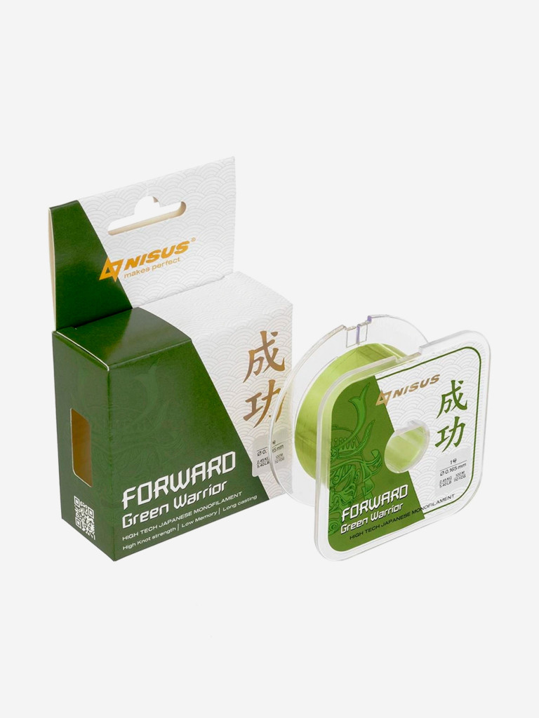 Леска для рыбалки Nisus FORWARD Green Warrior Nylon 0,165мм, 100м, 2,45кг, оливковый