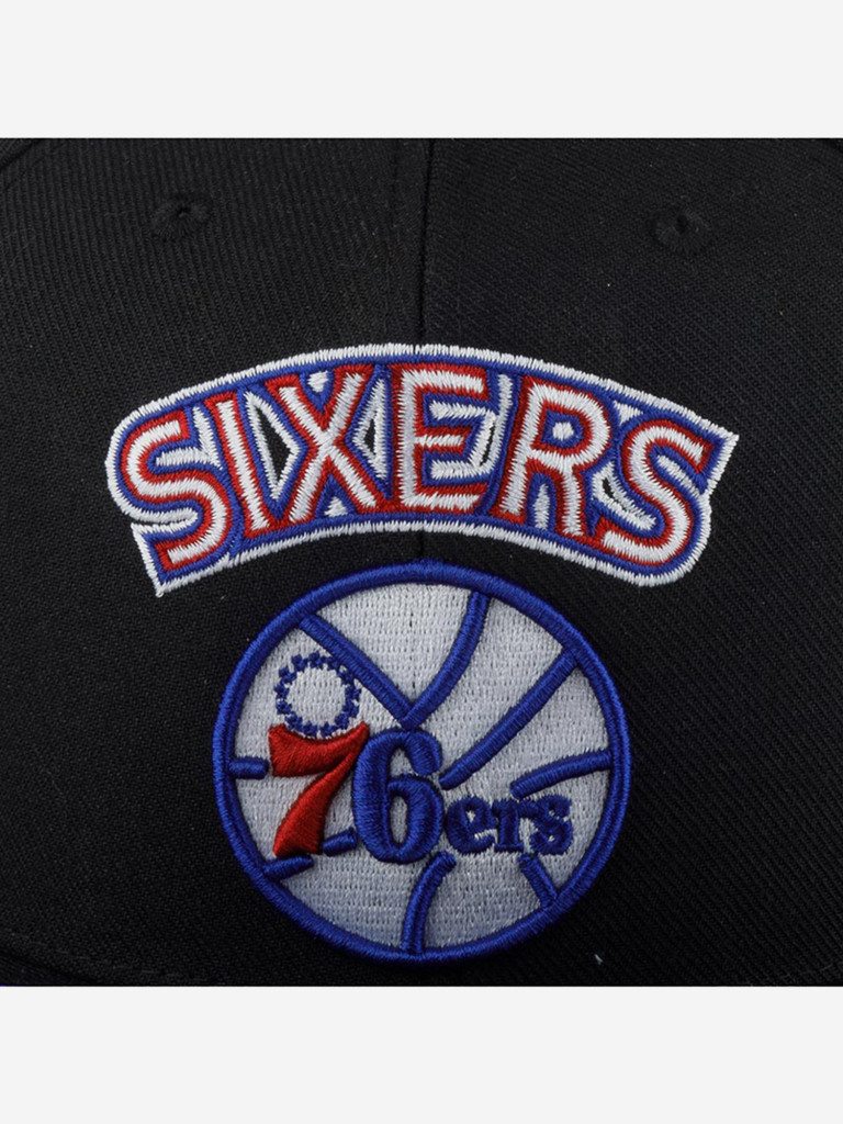 Бейсболка с прямым козырьком MITCHELL NESS HHSS2997-P76YYPPPBLCK Philadelphia 76Ers NBA