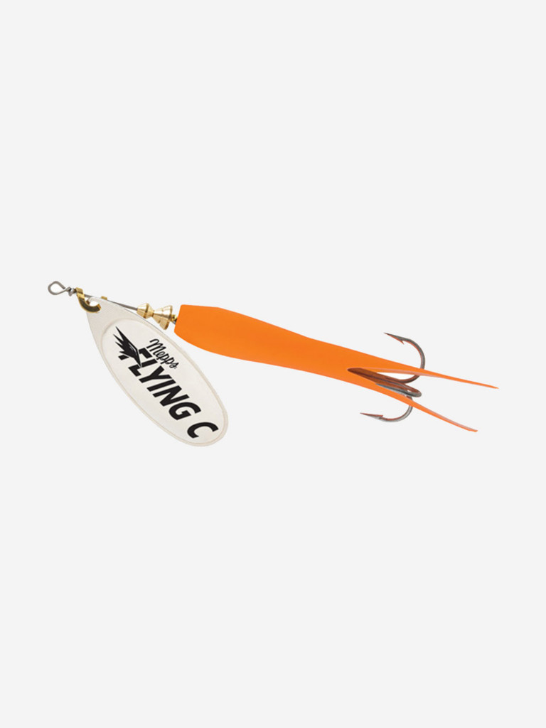 Блесна для рыбалки вертушка Mepps AGLIA FLYING C, 25g №3 Silver/Orange, комплект из 5 штук