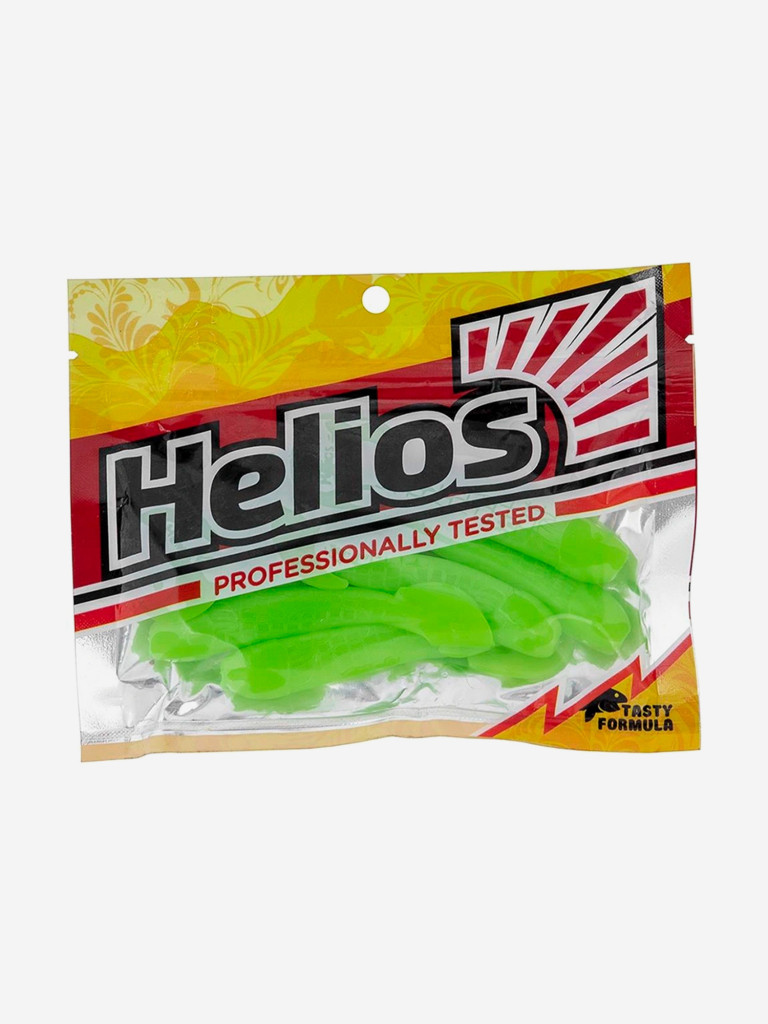 Мягкая приманка Helios Long Hybrid, 3,55" / 9,0 см, Lime, 7 штук (HS-15-008)