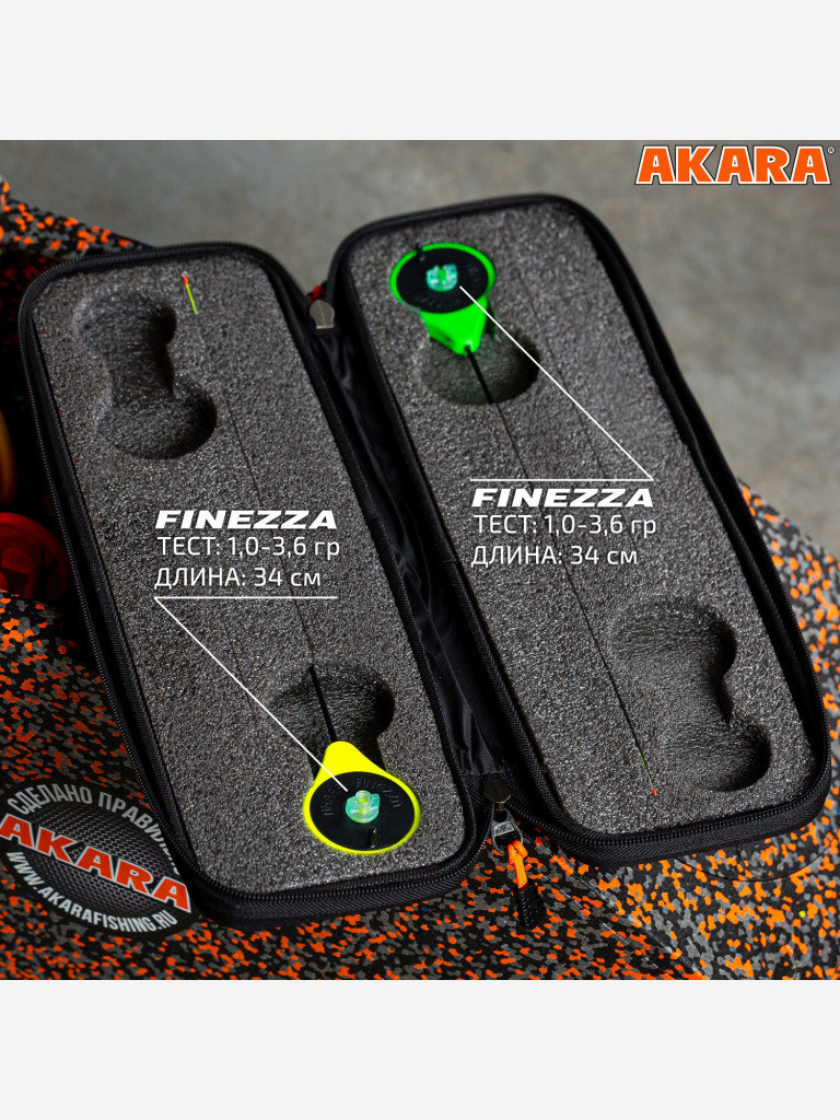 Набор зимний кейс Akara Finezza две удочки в комплекте (RBS-Y RBS-G)