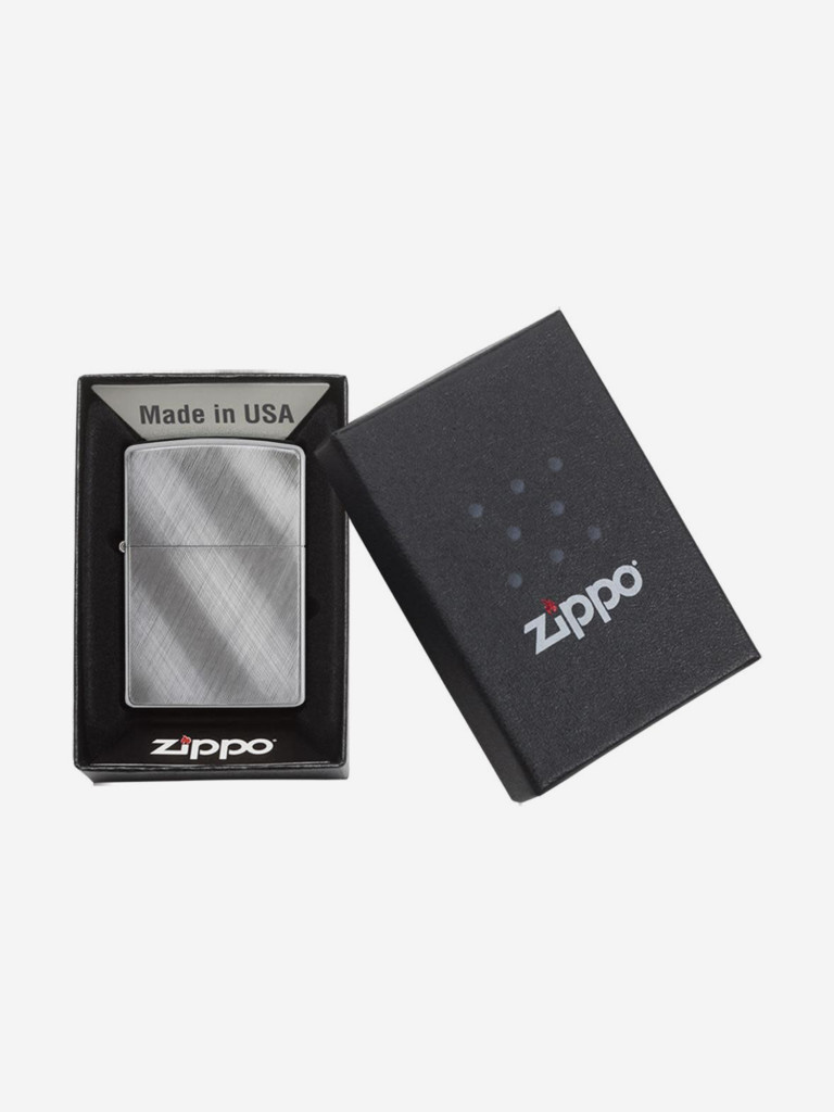 Зажигалка бензиновая ZIPPO 28182 Classic Diagonal Weave Brushed Chrome