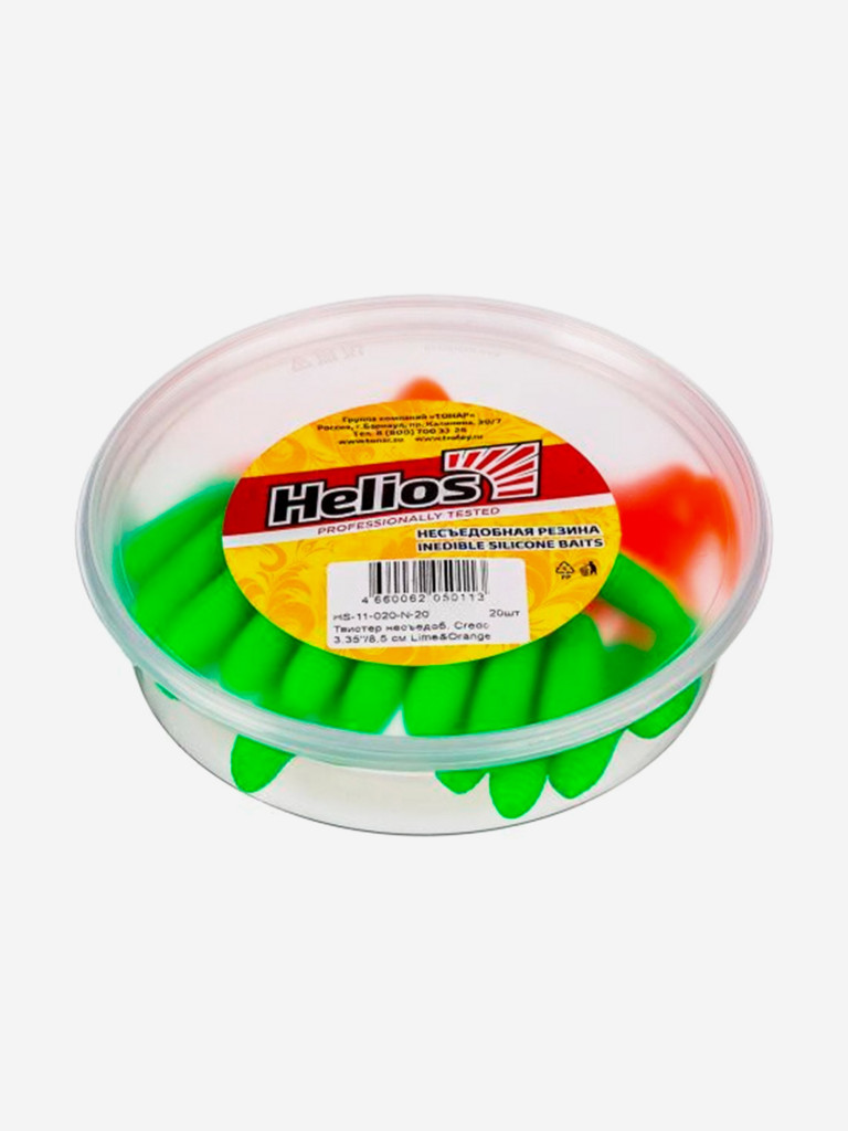 Мягкая приманка Helios Credo, 3,35'' / 8,5 см, Lime & Orange, 20 шт (HS-11-020-N-20)