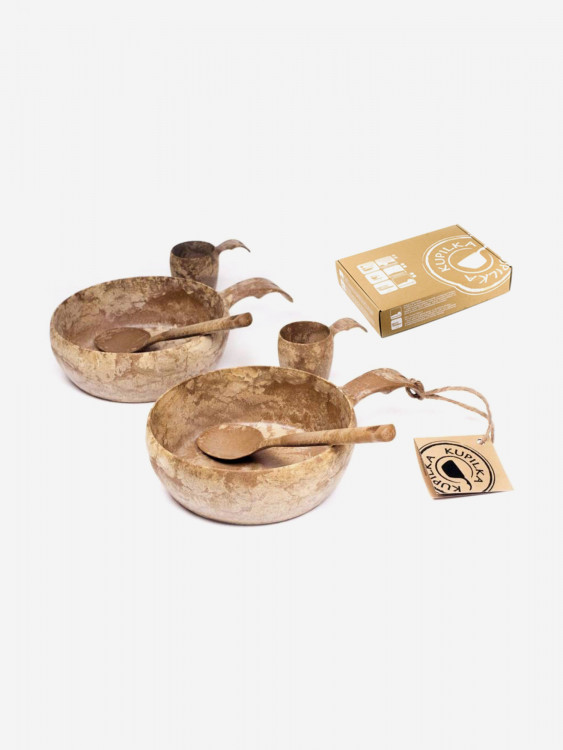 Финский набор туристической посуды Kupilka Start The Day на 2 персоны, цвет: коричневый