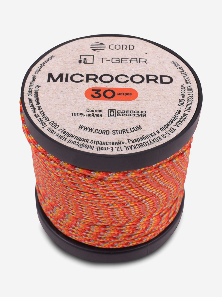 Микрокорд T-Gear x CORD nylon катушка 30м (Orange Shades)