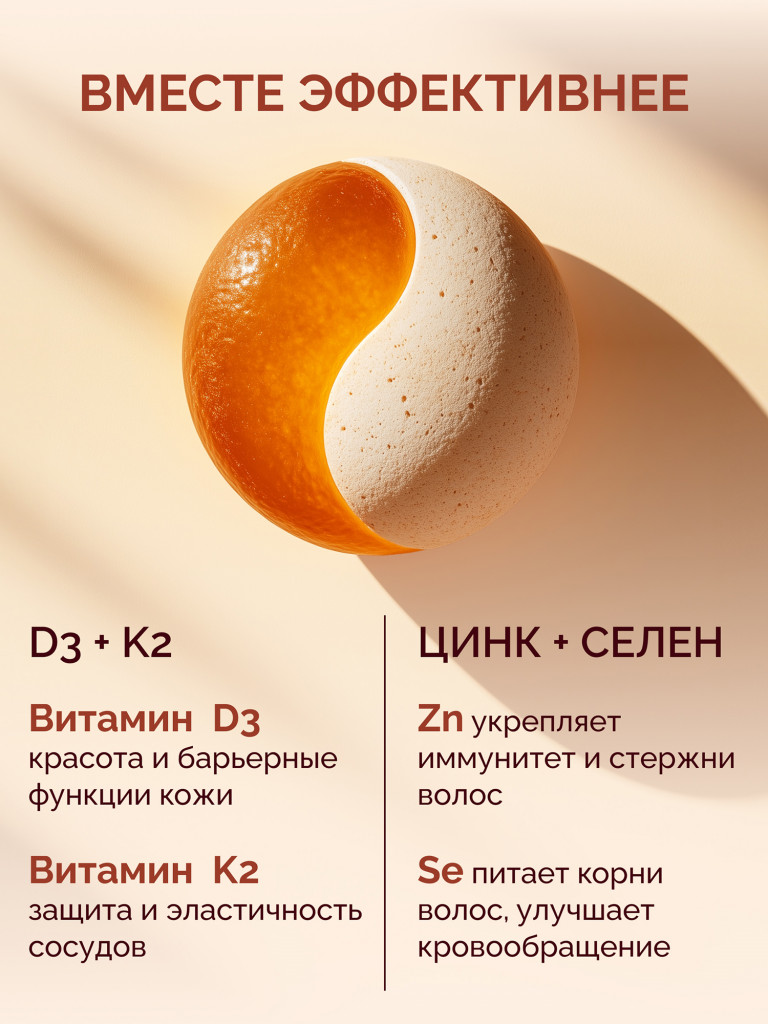 Витаминный комплекс D3+K2+Цинк+Селен, 90 капс., MedCraft