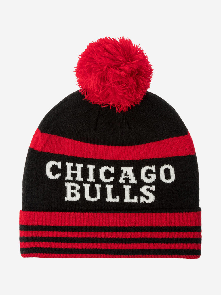 Шапка с помпоном MITCHELL NESS EU116-ONFILED-CHIB-BLK Chicago Bulls NBA