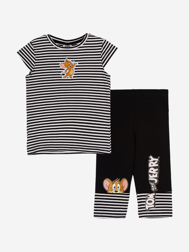 Комплект для девочек: легинсы укороченные, футболка PlayToday