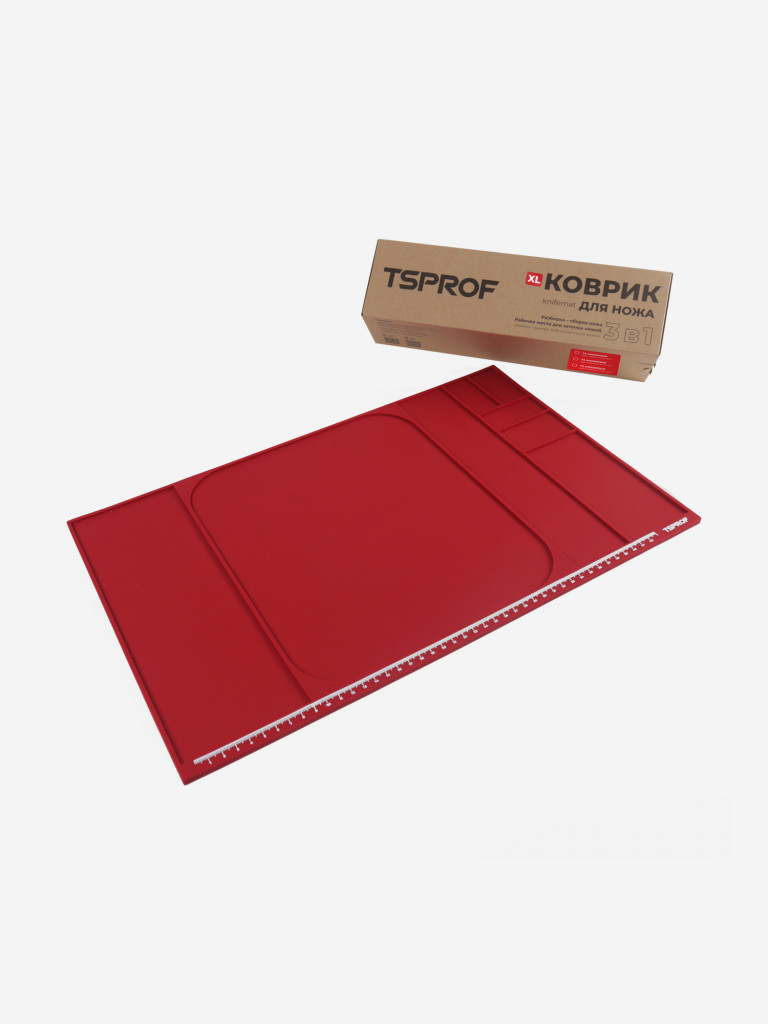 Коврик TSPROF XL для сборки, разборки, заточки ножей (красный)