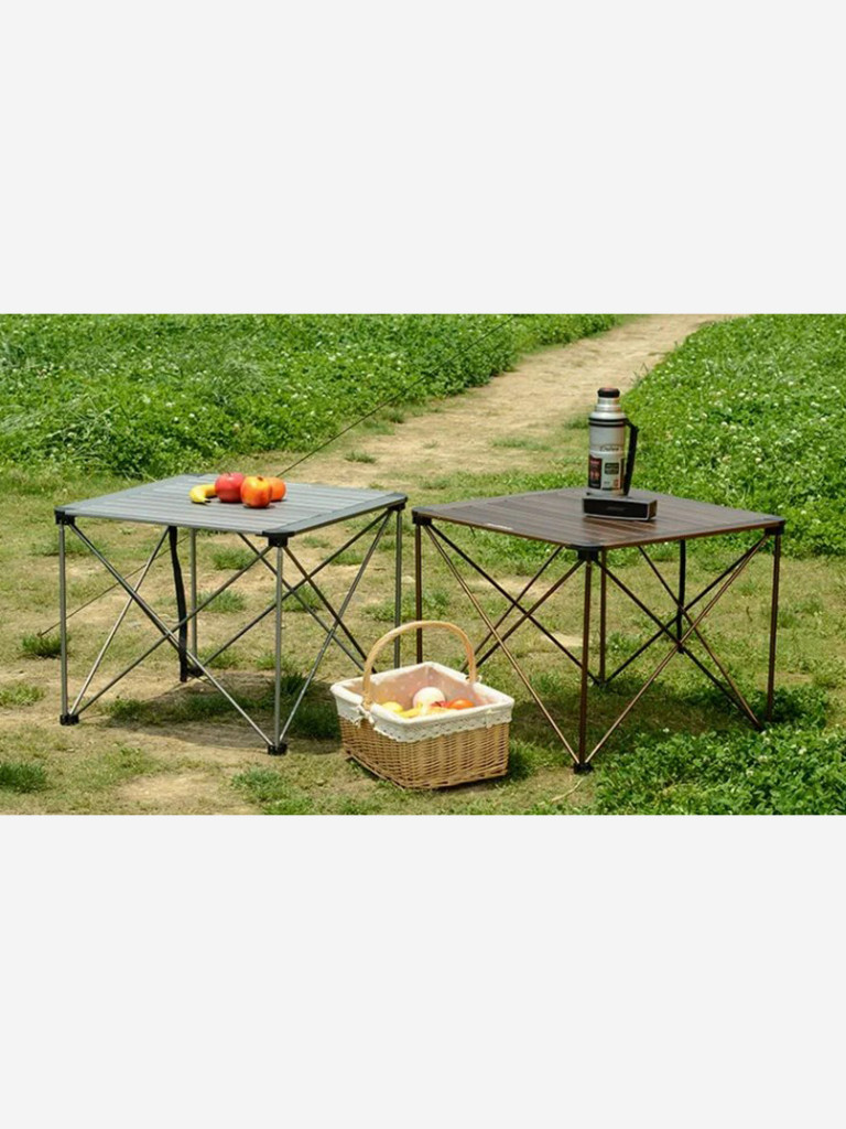 Стол туристический Naturehike алюминиевый, 69,5х69,5х56 см, складной, золотистый