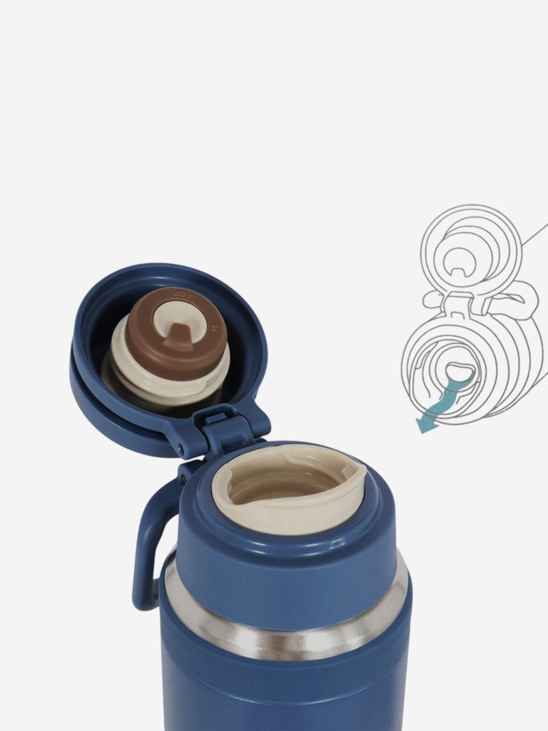 Лёгкая термокружка с ручкой 750 мл THERMOS JOY-750 синяя