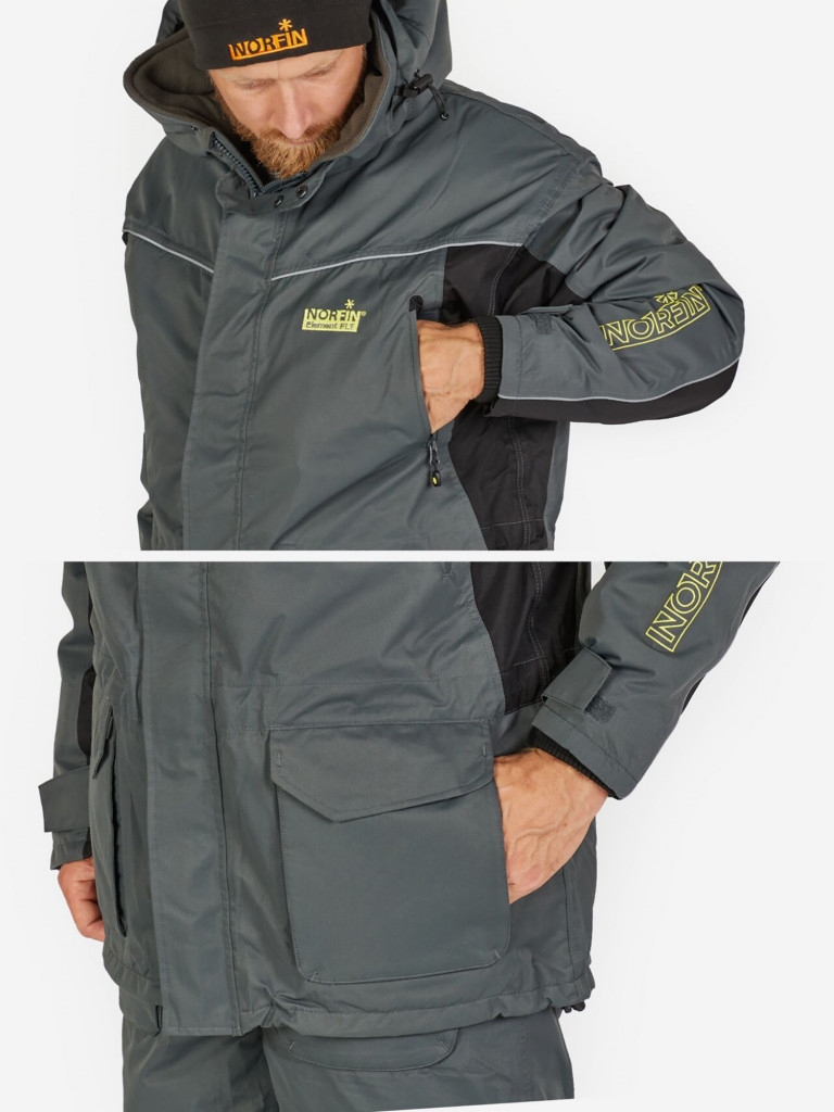 Костюм плавающий зимний Norfin ELEMENT FLT (куртка+полукомбинезон) для рыбалки и охоты