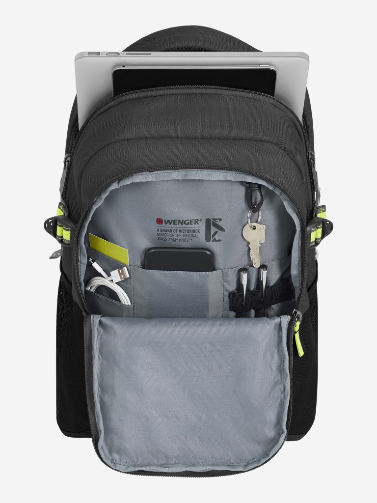 Рюкзак WENGER NEXT Ryde 16", антрацит/черный, переработанный ПЭТ/Полиэстер, 32х21х47 см, 26 л.