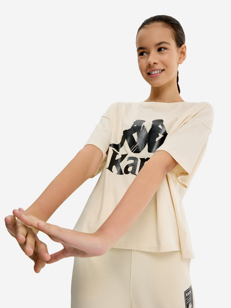 Футболка для девочек Kappa Бежевый 599₽