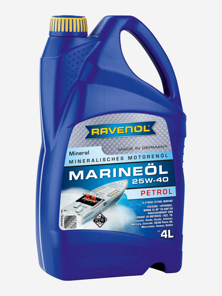 Моторное масло RAVENOL Marineoil PETROL 25W-40 mineral, 4 литра