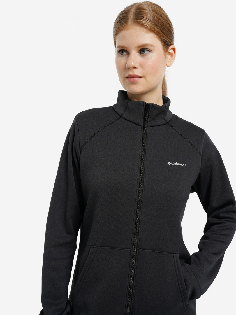 фото Джемпер флисовый женский columbia col hike tech fleece fz, черный