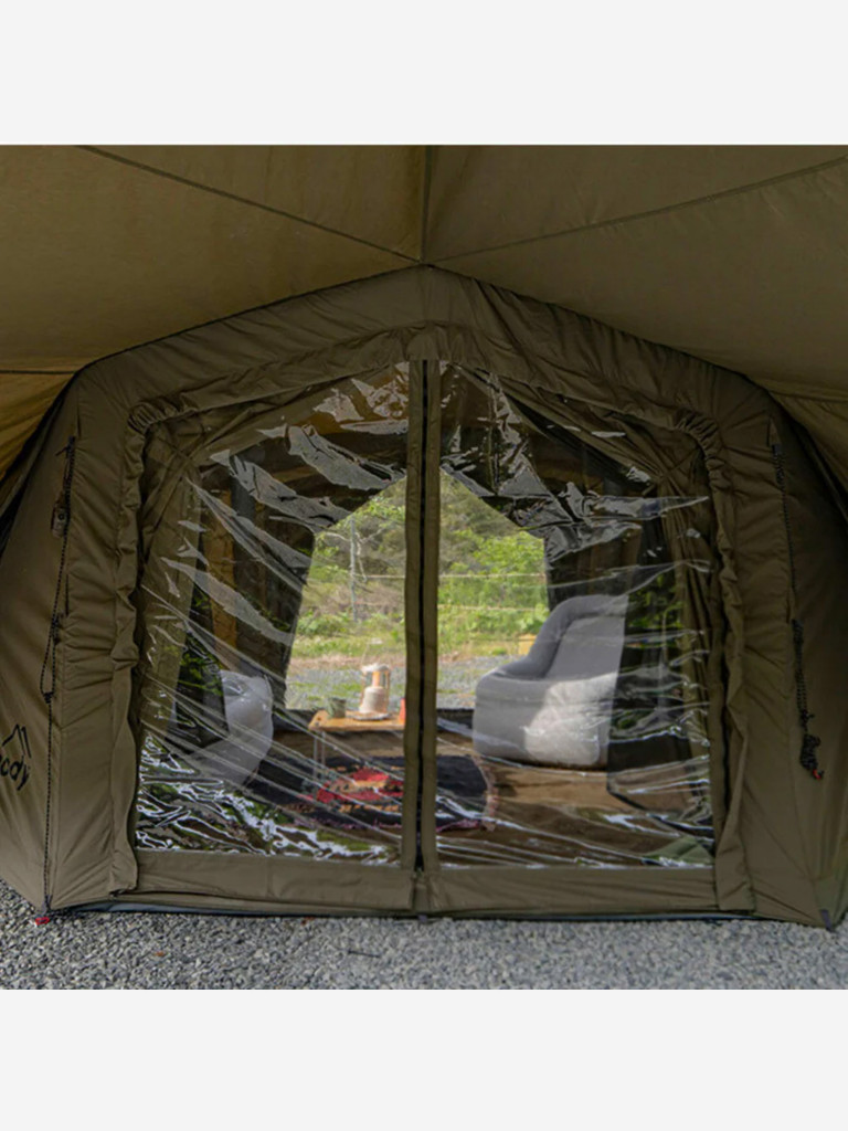 Надувная палатка Coody BESTONA Army Green, 380×380×275 см, 2–4 человека, 2 входа, навес