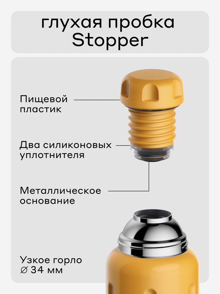 Термос вакуумный для напитков BOBBER Flask 1 литр, тепло до 48 часов, оранжевый
