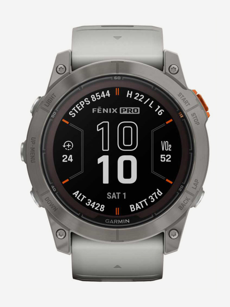 Спортивные часы Garmin Fenix 7X Pro Sapph Sol Ti w/Gray/Orange Band (010-02778-15G)