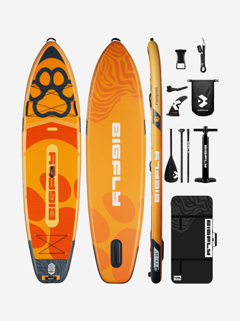 Надувная SUP-доска BIGFLY Pet ORANGE, 11'6" 351*86*15 см сапборд