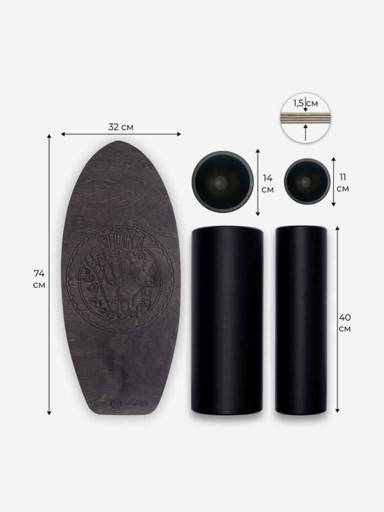 Баланс борд IndSpace ШАКА + 2 ролика