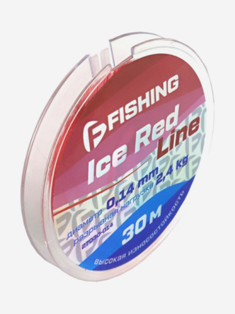 Леска F-FISHING Ice Red Line 30м 0,14мм