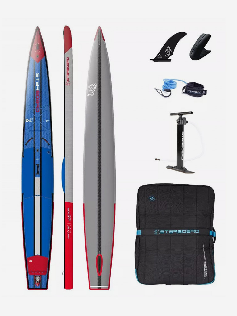 Сапборд надувной двухслойный Starboard 12.6x21x4.75 SUP Kid Racer Deluxe SC S22/23, 381x53x12 см
