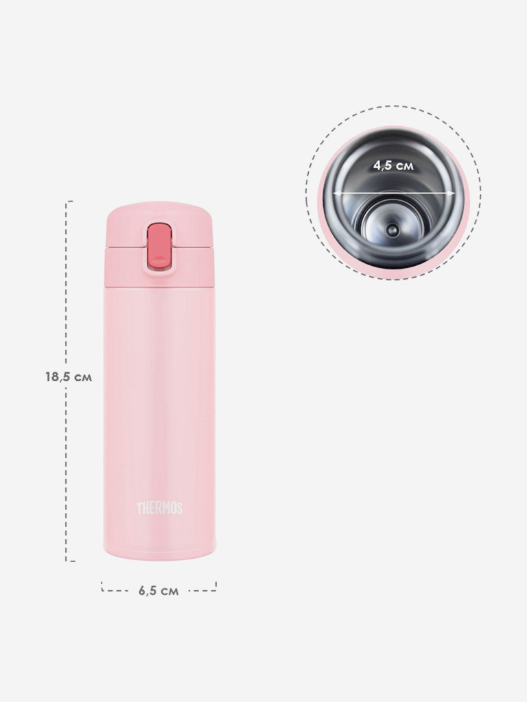 Термокружка с трубочкой 350 мл THERMOS FJM-350 розовая