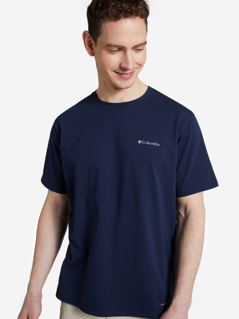 фото Футболка мужская columbia men's sun trek short sleeve tee, синий