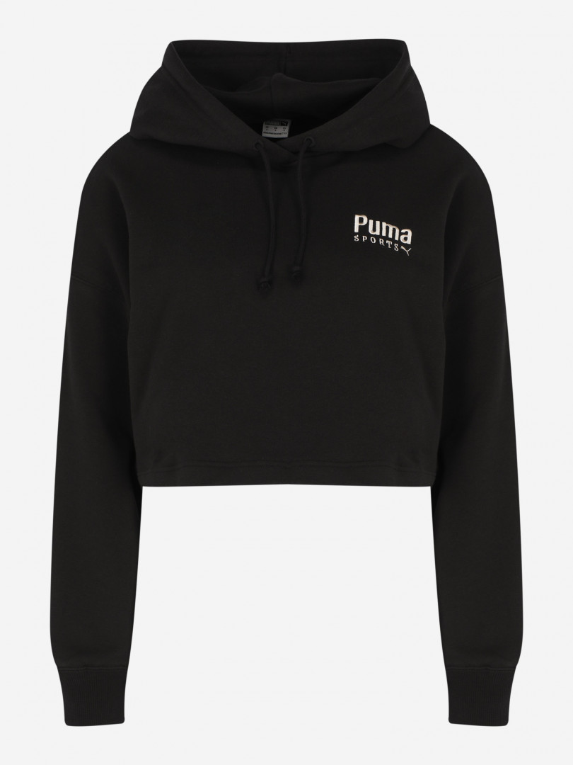 фото Худи женская puma team oversized, черный