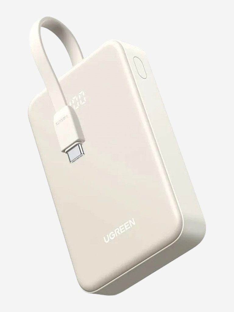 Внешний аккумулятор UGREEN PB521 (45207) 20000mAh PD30W Power Bank со встроенным кабелем USB-C