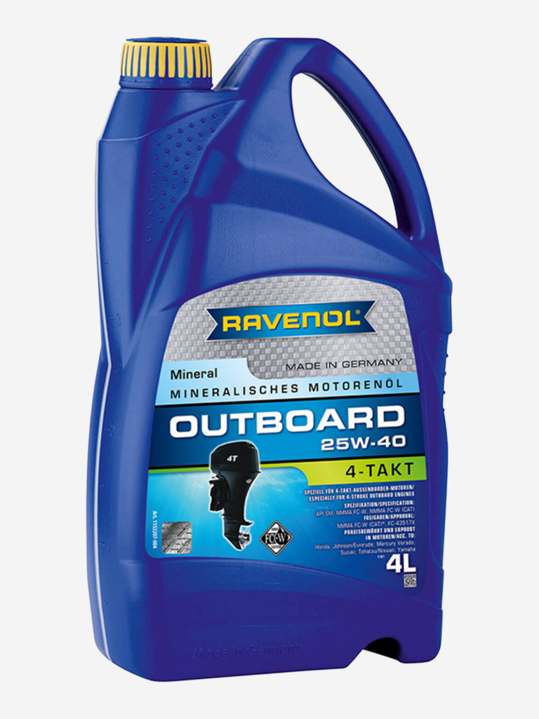 Моторное масло RAVENOL Outboardoel 4-T 25W-40, 4 литра