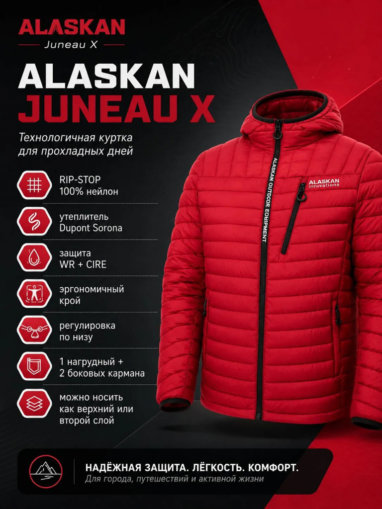 Куртка мужская Alaskan Juneau X утепленная стеганая для рыбалки и охоты