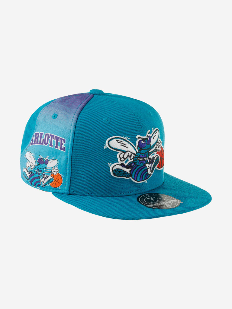 Бейсболка с прямым козырьком MITCHELL NESS HHSF2990-CHOYYPPPTEAL Charlotte Hornets NBA (голубой)