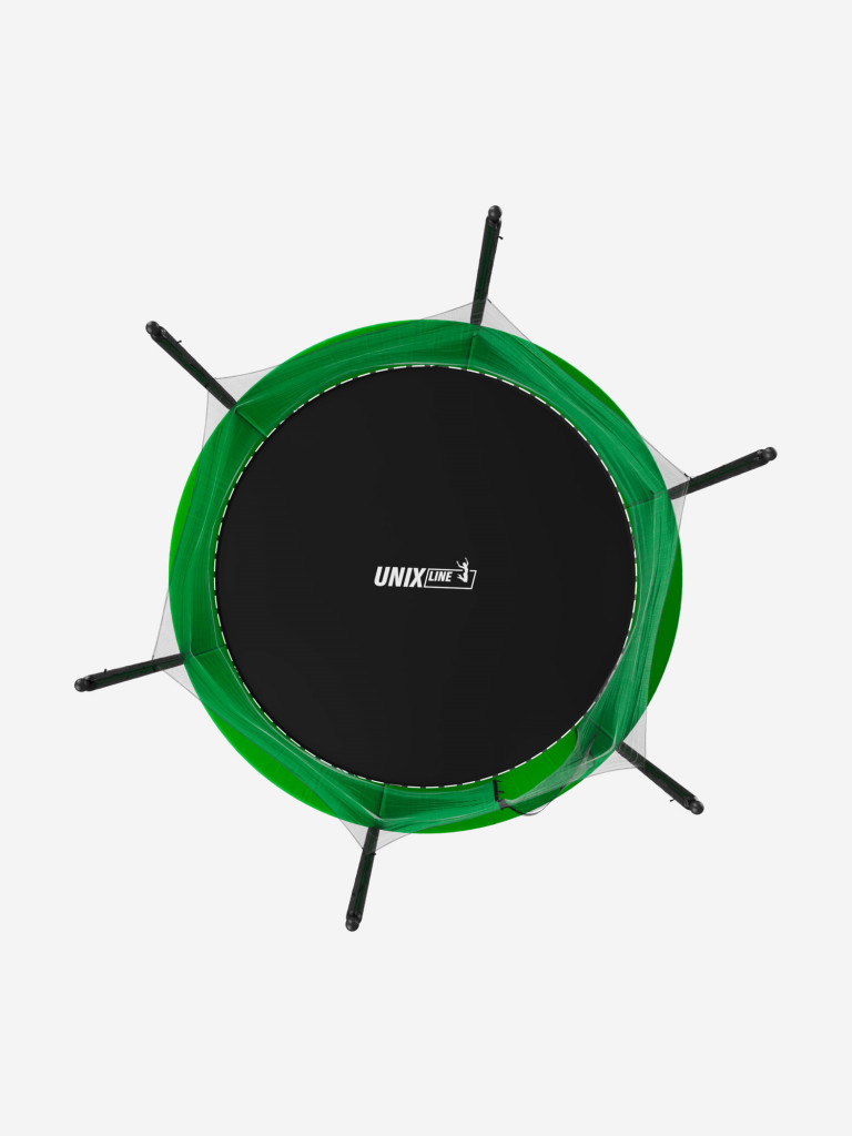 Батут каркасный UNIX Line Simple 10 ft Green с внутренней защитной сеткой, общий диаметр 305 см, до 140 кг