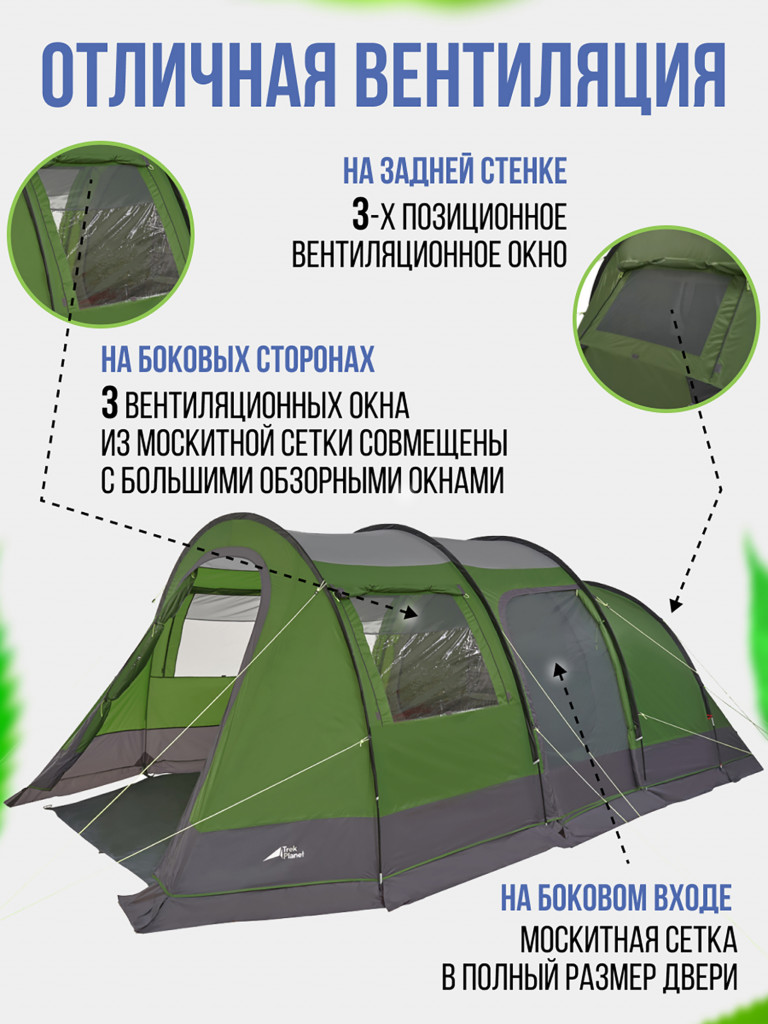 Четырехместная кемпинговая палатка Trek Planet Vario Nexo 4